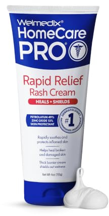 Welmedix Adult Diaper Rash Cream - Zinc Oxide Cream & Moisturizing Skin Barrier Cream, Maximum Strength Diaper Rash Cream for Adults, Skin Protection Ointment - 4oz