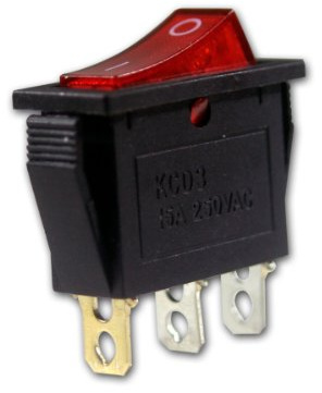 world-trading-net - 10er Pack Wippschalter1-polig rote Wippe beleuchtet 230V/15A
