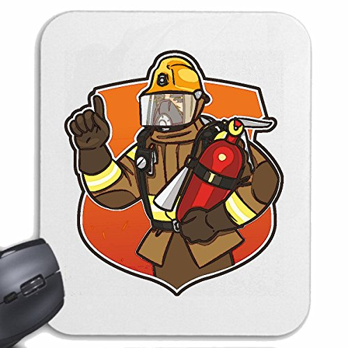 Mousepad (Mauspad) FEUERWEHRMANN MIT SCHUTZAUSRÜSTUNG UND FEUERLÖSCHER Firefighter LÖSCHZUG FREIWILLIGE Feuerwehr FFW EINSATZLEITER BERUFSFEUERWEHR WERKSFEUERWEHR für ihren Laptop, Notebook