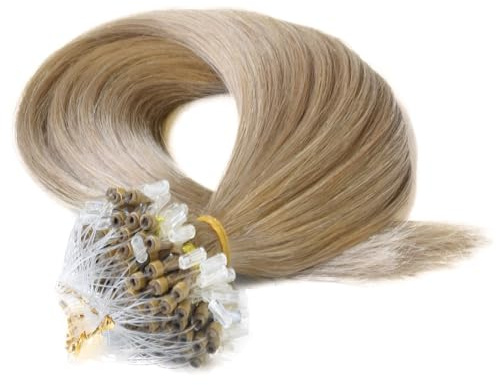 Happyqueen 100s-80g-16 18 20 22 Micro Loop Ring Remy Human Hair Extensions-Grade AAA (#18 Ash Blonde, 20)