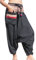 RaanPahMuang Stripe Cotton Patch Waist With Hanging Pocket Mao Hill Tribe Pants - Black - Medium
