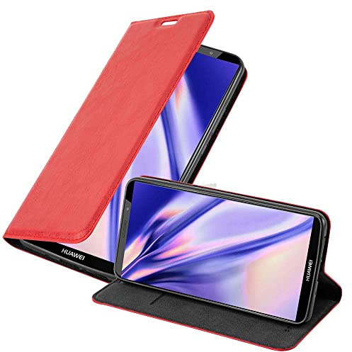 Cadorabo Hülle kompatibel mit Huawei Mate 10 PRO aus Premium Kunst Leder Flip Klappbare Stoßfeste Magnetische [Standfunktion] [Kartenfächern] Cover Hülle für Huawei Mate 10 PRO Tasche in Rot