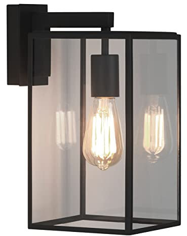 Astro Box Lantern 350 Outdoor Wall Light (Textured Black), E27/ES Lamp, Designed in Britain - 1354004-3 Years Guarantee