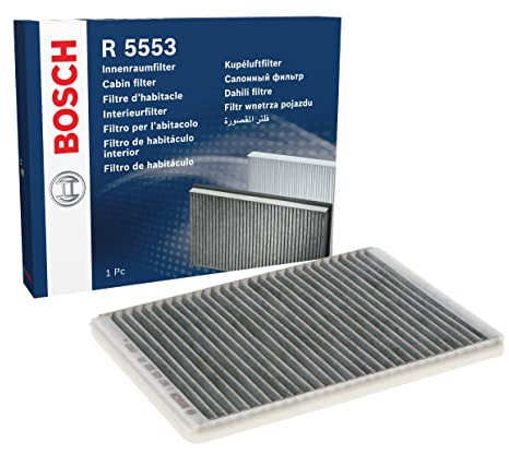 Bosch R5553 Activated Carbon Cabin Filter - Replacement Filter | Against Unpleasant Smells, Pollen and Dust for Cleaner Air Inside the Vehicle