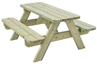 NATIV Kindersitzgruppe Outdoor bestehend aus 1x Kindertisch und 2X Kinderbank | Kinder Picknicktisch für Kinder ab 2 Jahren | Kindermöbel aus FSC®-zertifiziertem Holz