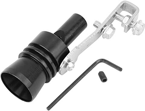 KIMISS Silbato Turbo para Coches, Tubo Aleación Aluminio, Sonido Turbina XL Negro, Accesorio Tuning TC, Modificación Muffler