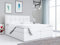 MKS MEBLE Boxspringbett 140x200 mit Matratze, Bett mit Multipocket - Matratze H3 und Topper, Polsterbett 140x200 mit Bettkasten und Kopfteil, ERNI - Weiß Kunstleder