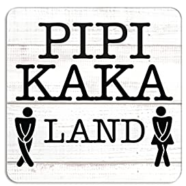 WC Türschild Pipi Kaka Land aus Alu Dibond in der Größe 12x12cm sehr robust Männer Damen Divers