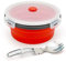 350ml faltbarer Lebensmittelbehälter mit luftdichtem Deckel, Silikon-Campingschüssel, mit faltbarem 2-in-1-Löffel, platzsparend, tragbarer Silikon-Lunchbehälter, gut für Mikrowellen-Gefrierschrank
