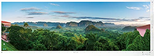 rasch Tapete 101171 - Extra breite Fototapete mit Wald, Bergen und Tal-Landschaft aus der Young Artists Kollektion - 2,80m x 8,37m (L x B)