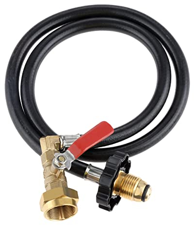 Hooshing Propane Refill Hose Adapter POL Type 1LB Propane Refill Adapter Hose 350PSI High Pressure Camping Grill 39 Extension Hose with 1LB Tank Bottle Adapter Connection with ON/Off Control Valve