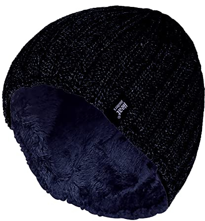 HEAT HOLDERS - Herren Thermisch Vlies Gefüttert Gerippt Gestrickte Wintermütze/Hut in 4 Farben 3.4 Tog Einheitsgröße (Einheitsgröße, Marine)