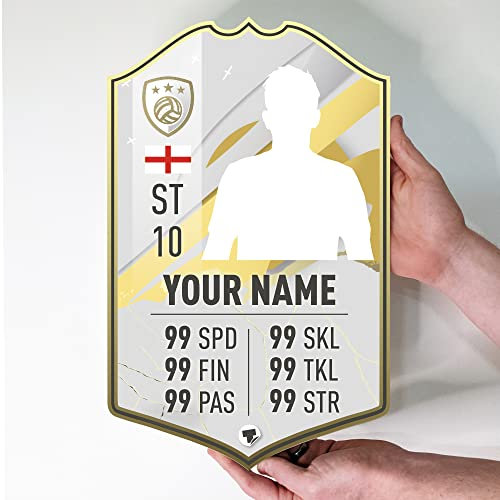 Beautiful Game Personalised Football Cards Make Your Own Customised Player Stats Gift (38cm x 24cm, Greatest Personalised Stats Card)
