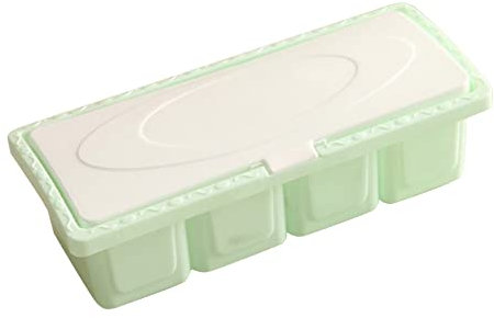 Ejoyous 4 in 1 Küche Gewürzbox, Gewürzhalter PP Gewürzbehälter 4 Fächer Organizer Gewürzspender Marmeladen mit Deckel Haushalt Glas Menage Salzbox Gewürze Kräuter