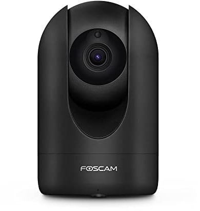Foscam - R4M-B – IP-Kamera innen motorisiert, 4 MP schwarz – WLAN-Kamera mit Ansicht und Steuerung in der Entfernung rund um die Uhr – Bewegungserkennung und Push-Alarm