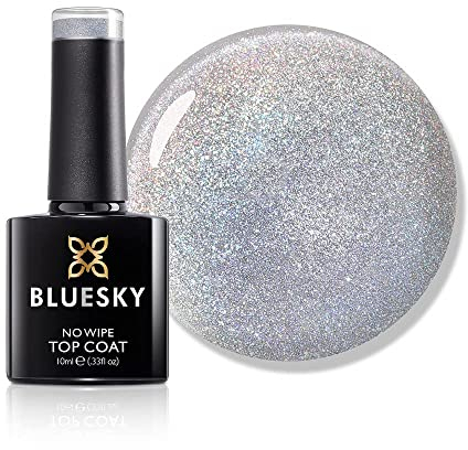 Bluesky Gel Nail Polish, Magnetic Holo Top Coat, Clear, Long Lasting, Chip Resistant, 10 ml (Requires Curing Under UV LED Lamp)