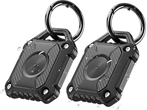 2 Pack Airtag Porte Clé - Oneonta Airtag Apple Porte Clef - Porte-clés Airtag - Poche Etanche Airtag - Etui Airtag - Porte Clef Airtag Apple - Coque Airtag, Protecion Airtag Complète à 360°, Noir