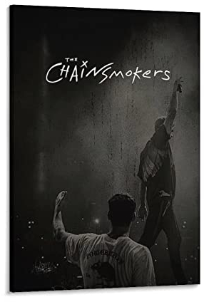 XINGSHANG The Chainsmokers Poster Rock Band Poster Musik Poster Kunstwerke Leinwand Poster Wandkunst Drucke Zuhause Moderne Dekoration 40 x 60 cm