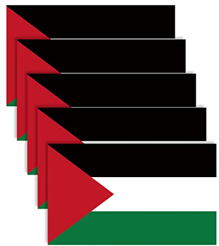 5 PCS Palestine Flag Sticker,6x3.5 in Palestinian Decal for Car Bumper Window Laptop