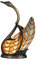 HAES DECO - Tiffany Tischlampe Schwan 30x20x45 cm Beige Gelb Glas Tiffany Lampen Nachtlicht Buntglas