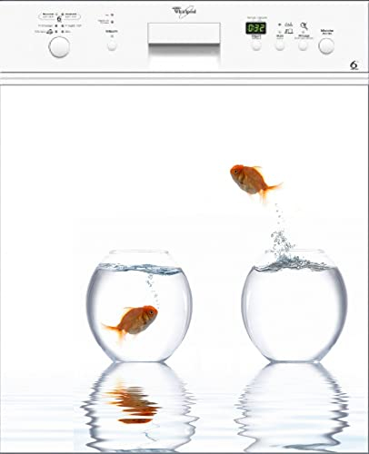 Jm-Déco Sticker Lave Vaisselle Poissons Rouge Dimensions 60x60cm