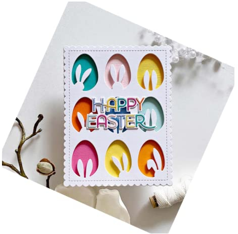 Sredwtk Hase Stanzschablonen Rahmen Cutting Dies Metall Prägeschablone Stanzformen Schablonen für Scrapbooking DIY Grußkarten zum Geburtstag Einladung zur Einschulung Kinderkarten