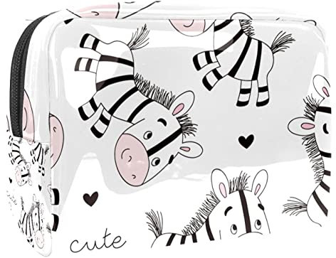 Make up Taschen für Frauen, Make up Reisetasche, wasserdichte Make up Organizer Tasche,Cartoon Tier Zebra süß