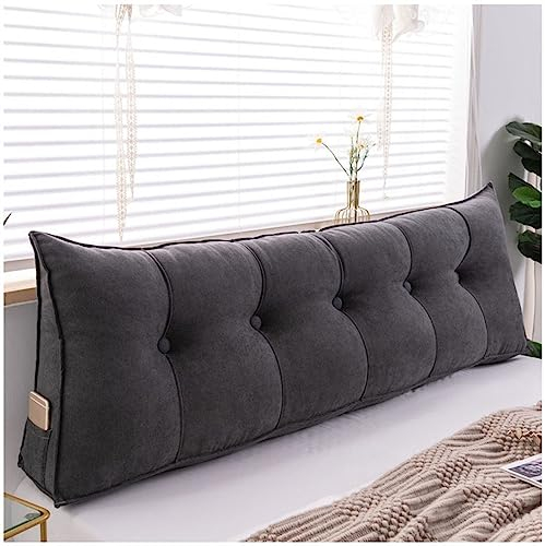 Wedge Kopfteil Kissen + Bett Wedge Kissen Für Ruhe Und Lesen, Weiche Dreieckige Bett Kissen, Positionierung Unterstützung Lange Lesen Kissen Für Bett Daybed Sofa ( Color : Black gray , Size : 180cm/70