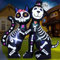 ZPISF Aufblasbares Halloween-Skelett mit schwarzer Katze und Hund, Tag der Toten, Outdoor-Dekorationen, aufblasbare Halloween-Dekoration mit integrierten LED-Lichtern für Hof, Rasen, Garten,
