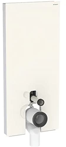 Geberit Monolith Sanitärmodul für Stand-WC, 114cm, Wasseranschluss hinten mittig, mit P-Anschlussbogen, 131.033.JL.5, Farbe: Glas sand-grau