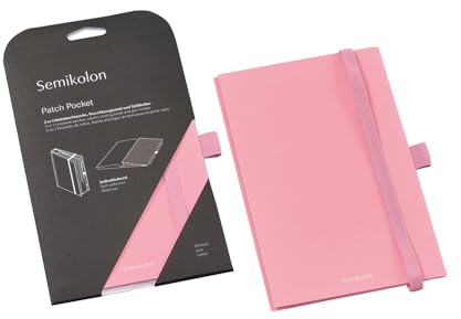 Semikolon 370993 Notebook Pocket 3-in-1 - Falttasche für Notizbuch A5 - mit Gummiverschluss und Stiftschlaufe - Flamingo