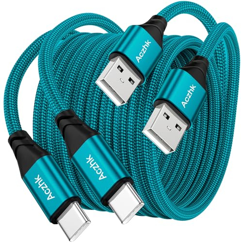 USB C Kabel 3m [2Pack] Ladekabel USB C Schnellladekabel Nylon USB C Ladekabel, Samsung Galaxy S24 S23 S22 S21 S20 Note 10, Huawei P60, Pixel, Sony Xperia