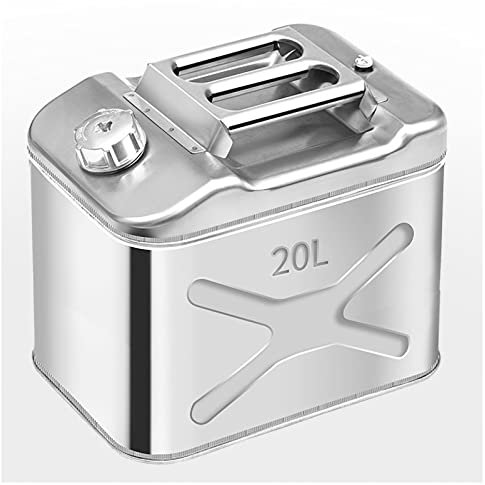 Bidon d'essence en acier inoxydable 201, bidon de carburant en métal pour essence et diesel (taille: 10L) (20L)