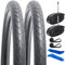 YunSCM 2-Pack 60TPI Nylon Pannensicher 28 Zoll Reifen 28x1.25 700x32C Mantel 32-622 und 2-Pack 700C Schlauch FV60mm Valve kompatibel 30-622 700x30C Fahrradreifen 700x32C Mit Reflektorstreifen