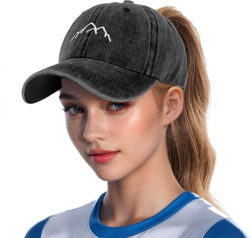 HeyCaps Pferdeschwanz Baseball Cap Damen Atmungsaktiv Verstellbare Baseballkappe Baumwolle Mütze Sonnenschutz Basecap