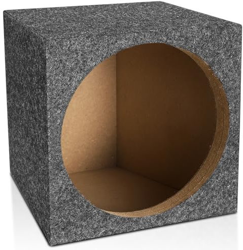 Suacopzar 10 Car Subwoofer Boxes & Enclosures, Gray Carpet Unloaded Box, Subwoofer Regular Standard Cab Truck Sub Box Enclosure, Vent Sub Box with Sound-Absorbing Cotton & Premium Carpeted Finish