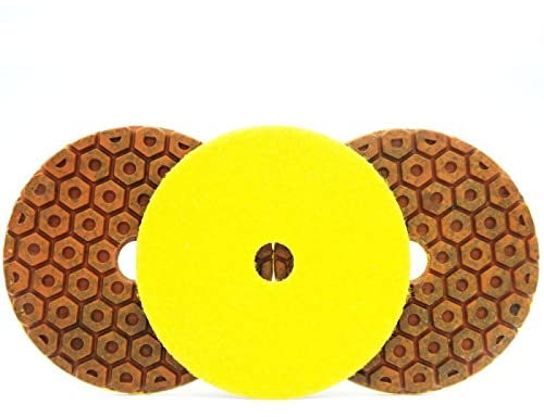 Diamant-Polierpads, 3 STÜCKE 4 zoll Diamant Metall Polieren Pads Kupfer Bond Schleifen Rad Boden Schleifen Disc for Beton Granit Marmor Stein Grit(100)