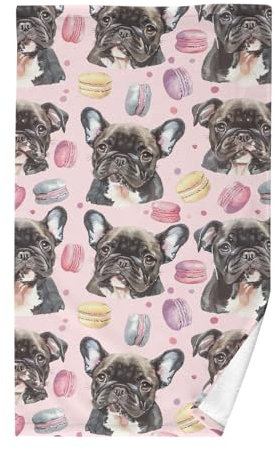 CHIFIGNO Baumwoll-Handtücher, Aquarell, Hunde und Kuchen, Küchentücher, dekoratives Badezimmer, Waschlappen, 40,6 x 71,1 cm