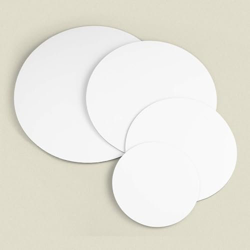 EliteKoopers Lot de 5 planches à gâteau rondes blanches de 17,8 cm d'épaisseur en panneau MDF de 2 mm d'épaisseur