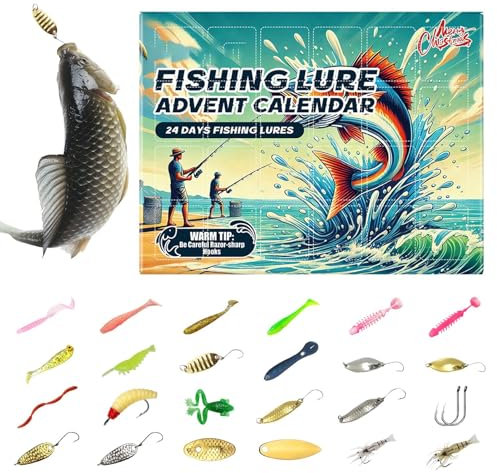 Angel Adventskalender 2024 Männer, 24 Tage Weihnachten Angelkalender Angeln Köder Für Erwachsene Teenager Jungend Kinder, Angelköder Weihnachtskalender Angler Geschenk Fishing Set