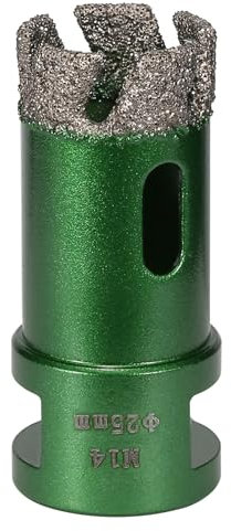 Vearter 25 mm Diamond Core Drill Bit, M14 Thread Connection Masonry Hole Saw, Vacuum Brazed Hollow Hole Cutter for Tile, Marble, Granite, Porcelain, Concrete, Quartz Stone