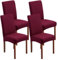 FRKOKRFA Stuhlhussen 4er Set Universal Stretch Jacquard Stuhlüberzüge, Abnehmbarer Waschbarer Stuhlüberzug, Dekoration Stuhlbezug für Esszimmer, Hotel, Hochzeit und Partys (Bordeaux)