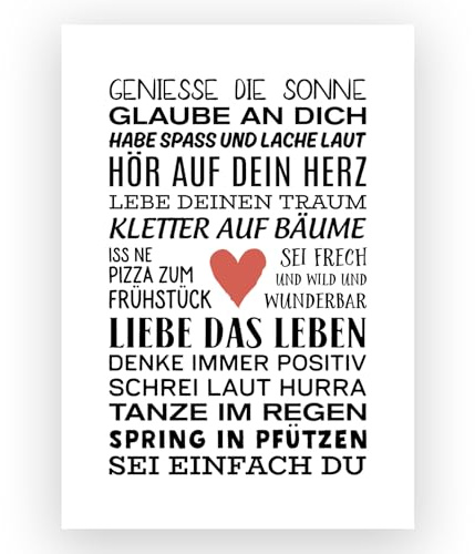 TypeStoff Kunstdruck, Poster mit Spruch - Sei einfach Du - Typografie-Bild auf hochwertigem Karton - Plakat, Druck, Print, Wandbild zum Thema Freiheit und Unabhängigkeit - KD-00372-M