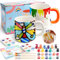 Kit de Pintura de Cerámica, 2 Piezas Taza de Cerámica para Pintar Personalizada con Colores, Pinceles e Paleta, DIY Tazas para Pintar Tu Propia, Kit de Pintura de Tazas para Adultos y Niños