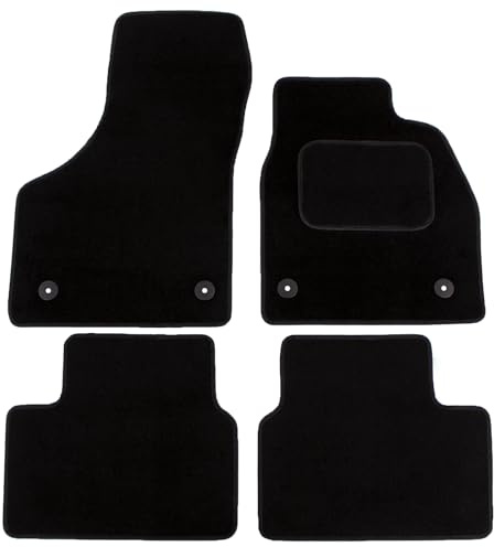 Actiasmat Custom Fit Carpet Car Floor Mats for Vauxhall Meriva B Mk2 2010 Onwards, 4 Piece Set, Black with Anti-Slip Backing