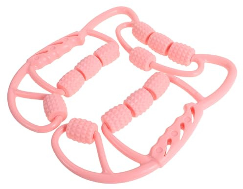 Lila Beinmassagegerät mit 12 Rollen, Pp, Manuell für Yoga | Wadenmassagegerät für Indoor Sport und Pilates, Tragbar und Leicht, Ergonomisches Design für Tiefe Massage