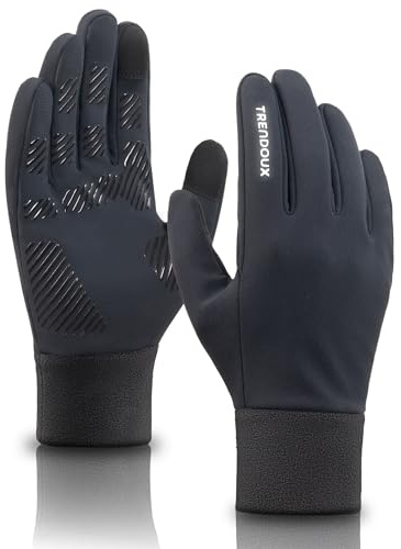 TRENDOUX Thermo Winterhandschuhe Herren Damen, Warme Fahrradhandschuhe Mit Mit Fleecefutter und Touchscreen, Wasserabweisende Winddichte Handschuhe Mit Anti-Rutsch für Laufen, Radfahren, Fahren