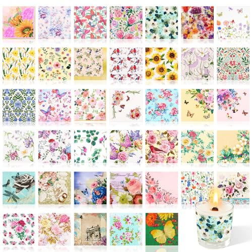 80 Pack 40 Styles Assorted Floral Napkins Decorative Decoupage Napkins