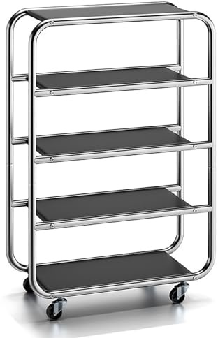 MRMRMNR Scarpiera con Ruote Bloccabili – Portascarpe 4/5 Ripiani per Appartamenti, Ingresso, Soggiorno o sotto Le Scale, Organizzatore Scarpe Salvaspazio - Nero/Bianco
