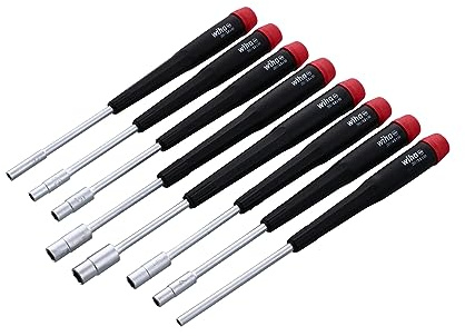Wiha 26590 Nut Driver Set with Precision Handle in Canvas Pouch, 2.5 to 6mm, 8 Piece Set
